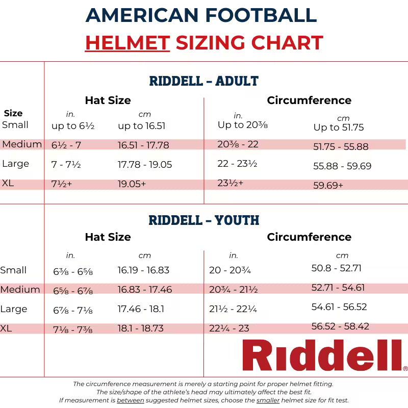 Casque Riddell Speedflex ADULTE (pour les 13 ans et plus)