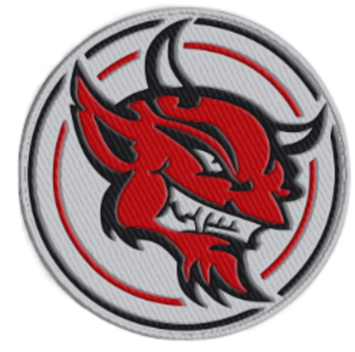 Écusson Diablos de 2'' x 2'' à poser au fer à repasser!